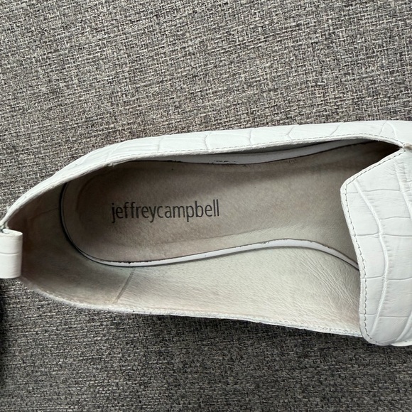 Jeffrey Campbell Viona Loafer White Croc with Wooden Heel - Picture 7 of 15
